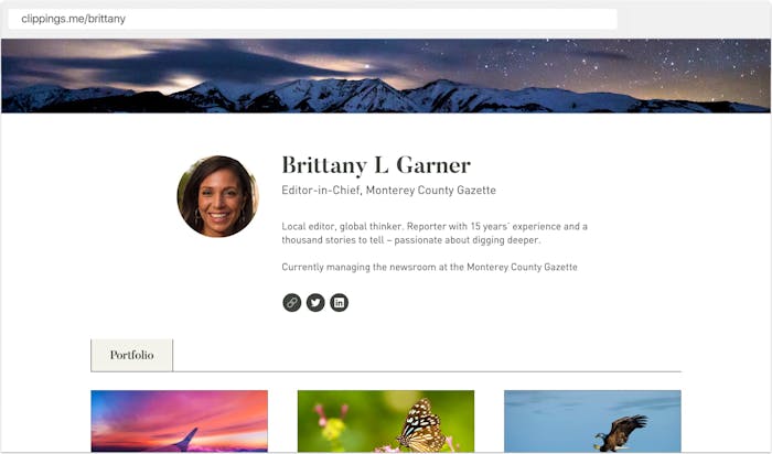 writing portfolio example